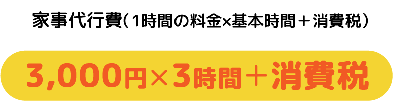 家事代行費（1時間の料金×基本時間＋消費税）